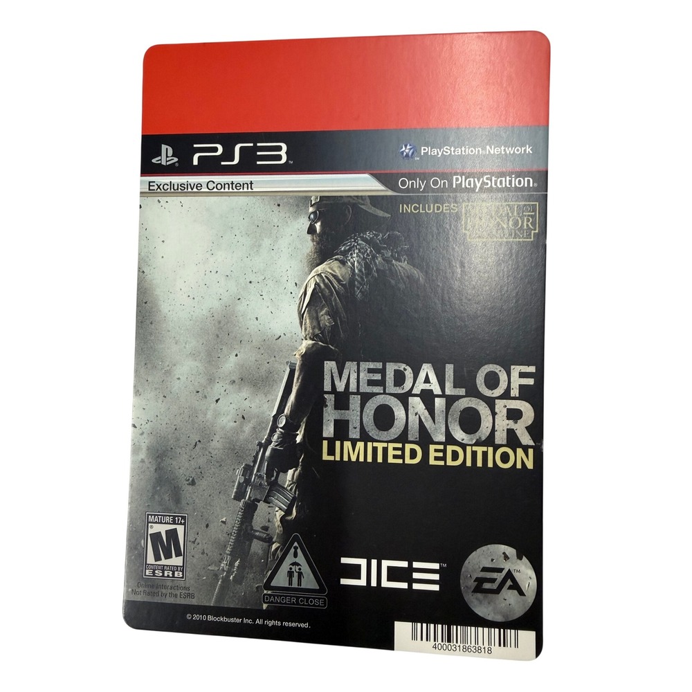Medal of Honor Limited Edition Sony PS3 Backer Card
